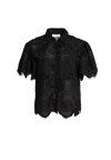 Weili Zheng Shirt Woman  Short Embroidered In Black