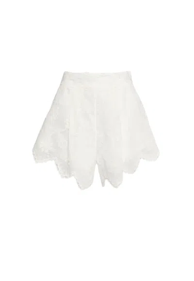 Weili Zheng Shorts Woman  Embroidered In White