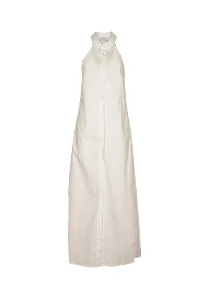Weili Zheng Sleeveless Long Shirt Dress In White