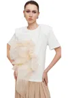 Weili Zheng T-shirt Woman  With Organza In White