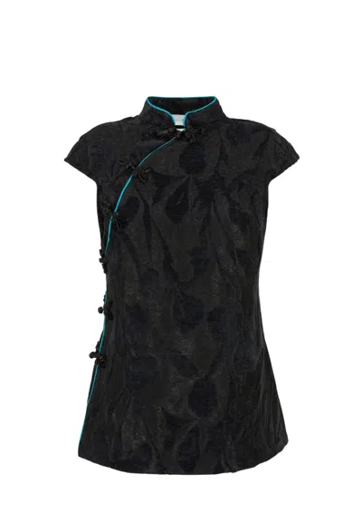 Weili Zheng Top Qipao  In Black