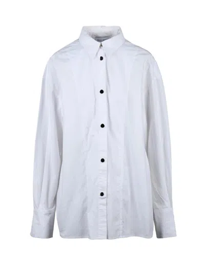 Weili Zheng White Snap Button Relaxed Fit Cotton Shirt