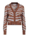 Weili Zheng Woman Cardigan Camel Size M Wool, Nylon, Mohair Wool In Beige