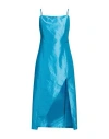 Weili Zheng Woman Midi Dress Azure Size L Silk In Blue