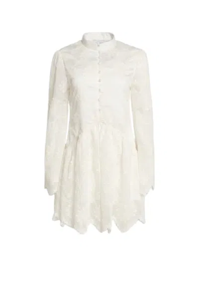 Weili Zheng Women's Dress  Embroidered In White