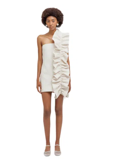 Weili Zheng Women's Dress  With Rouge In White