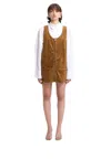Weili Zheng Women's Short Dress  With Studs In Brown
