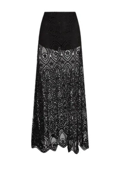 Weili Zheng Women's Skirt  In Lace Macrame In Black