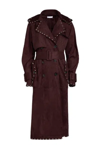 Weili Zheng Women's Suede Trench  With Studs In Black