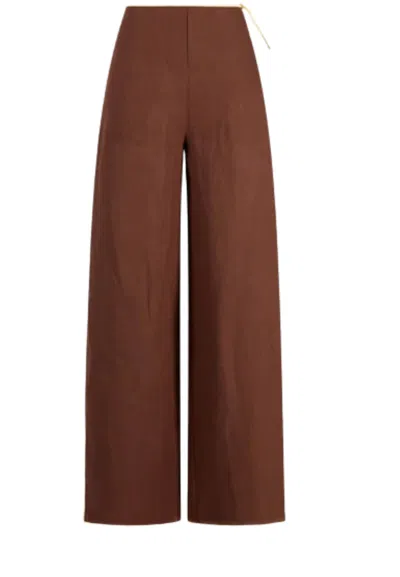 Weili Zheng Women's Trousers  With Slits In Brown