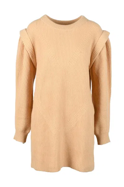 Weili Zheng Wool Dress - Beige In Multi