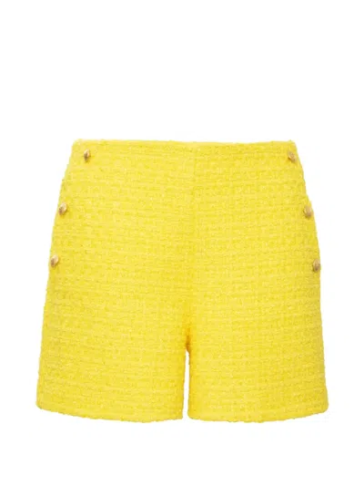 Weill Paris Tweed Buttoned Shorts In Yellow