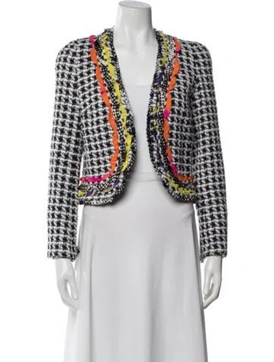 Pre-owned Weill Tweed Pattern Evening Jacket In White