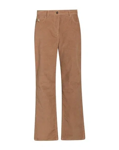 Weill Woman Pants Brown Size 14 Cotton, Elastane
