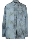 Weinsanto Abstract-print Denim Shirt In Blue