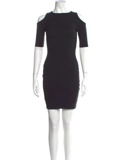 Pre-owned Weinsanto Bateau Neckline Mini Dress In Black
