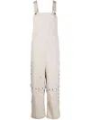 Weinsanto Convertible Studded Wide-leg Overalls In Neutrals