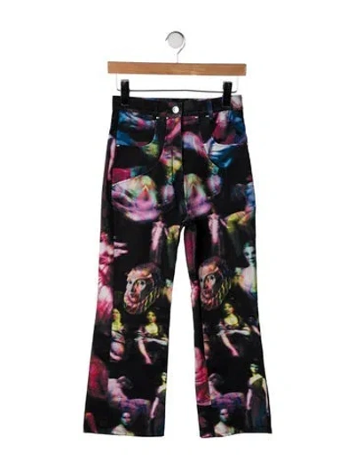Pre-owned Weinsanto Graphic Print Straight Leg Pants In Black