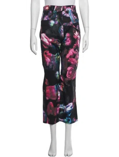 Pre-owned Weinsanto Printed Wide Leg Pants In Black