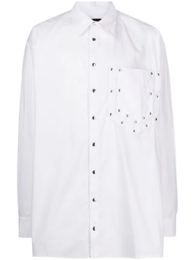 Weinsanto Studded Cotton Shirt In Weiss