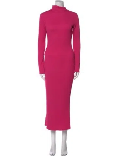 Pre-owned Weinsanto Turtleneck Long Dress In Pink