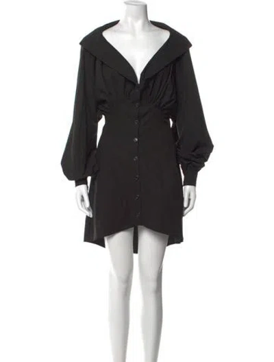 Pre-owned Weinsanto V-neck Mini Dress In Black