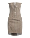 Weinsanto Woman Mini Dress Khaki Size M Organic Cotton In Beige