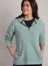 Weird Fish Alisa 1/4 Zip Snow Marl Fleece Hoodie
