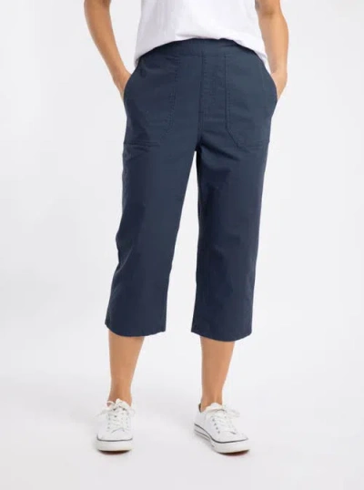 Weird Fish Anyar 3/4 Length Ripstop Trousers In Blue
