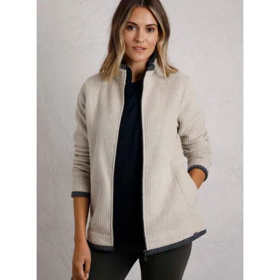 Weird Fish Ariana Full Zip Grid Fleece In Gray