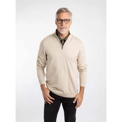 Weird Fish Blaine Fine Knit 1/4 Zip Jumper In Neutral
