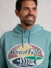 Weird Fish Bryant Graphic Popover Hoodie In Blue