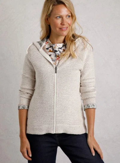 Weird Fish Chicoa Full Zip Macaroni Hoodie In White