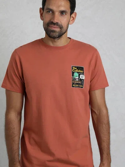 Weird Fish Codfather Heritage Wash Artist T-shirt In Brown