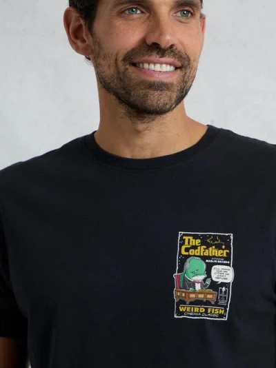 Weird Fish Codfather Heritage Wash Artist T-shirt In Black