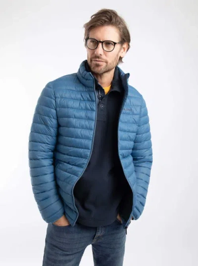 Weird Fish Crantock Showerproof Padded Jacket In Blue