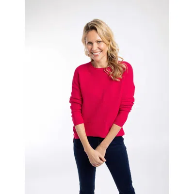 Weird Fish Dalla Knitted Crew Neck Jumper In Red