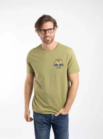 Weird Fish Dog Trails Back Print Graphic T-shirt In Green