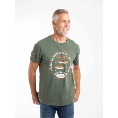Weird Fish Fish Stamp Front Print Graphic T-shirt In Green