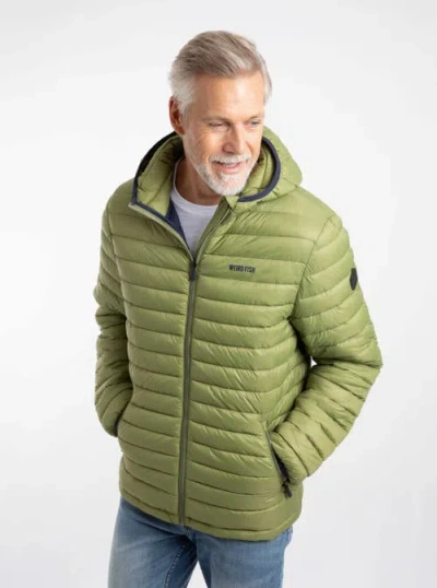 Weird Fish Flete Showerproof Padded Jacket In Green