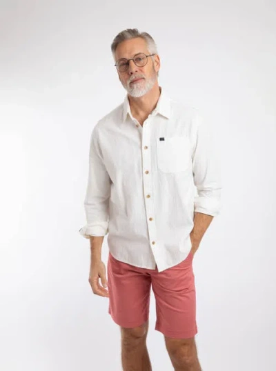 Weird Fish Geoffery Long Sleeve Textured Shirt In White
