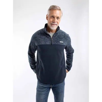 Weird Fish Gilbert 1/4 Zip Printed Microfleece In Blue