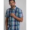 Weird Fish Judd Short Sleeve Check Shirt In Blue