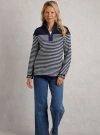 Weird Fish Juliet 1/4 Zip Stripe Macaroni