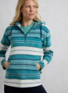 Weird Fish Lana 1/4 Zip Stripe Microfleece Hoodie