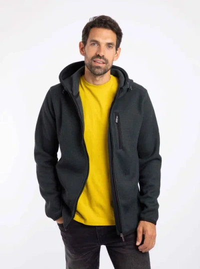 Weird Fish Lockie Full Zip Bonded Fleece Hoodie In Black