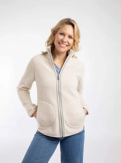 Weird Fish Lucille Lightweight Full Zip Borg Fleece In Metallic