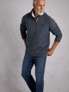 Weird Fish Newark 1/4 Zip Grid Fleece In Blue