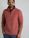 Weird Fish Newark 1/4 Zip Grid Fleece In Red