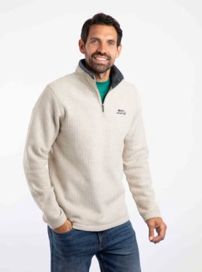 Weird Fish Newark 1/4 Zip Grid Fleece In Neutral